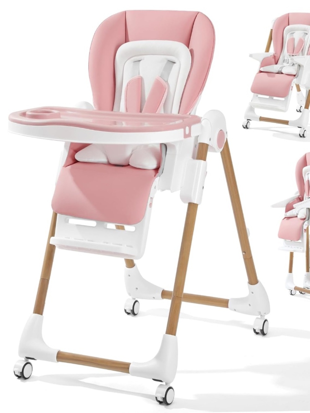 Foldable High Chairs for Babies and Toddlers, 3-in-1 Convertible Baby High Chair